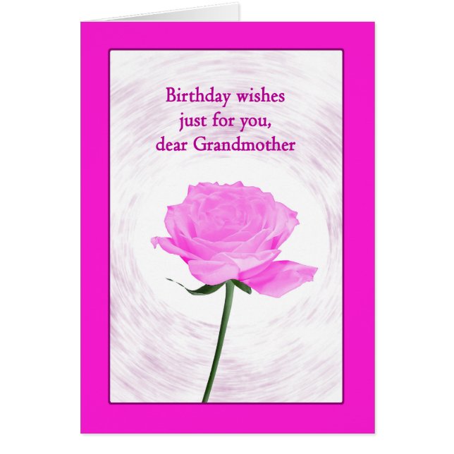 Großmutter Birthday Beautiful Pink Rose (Vorne)