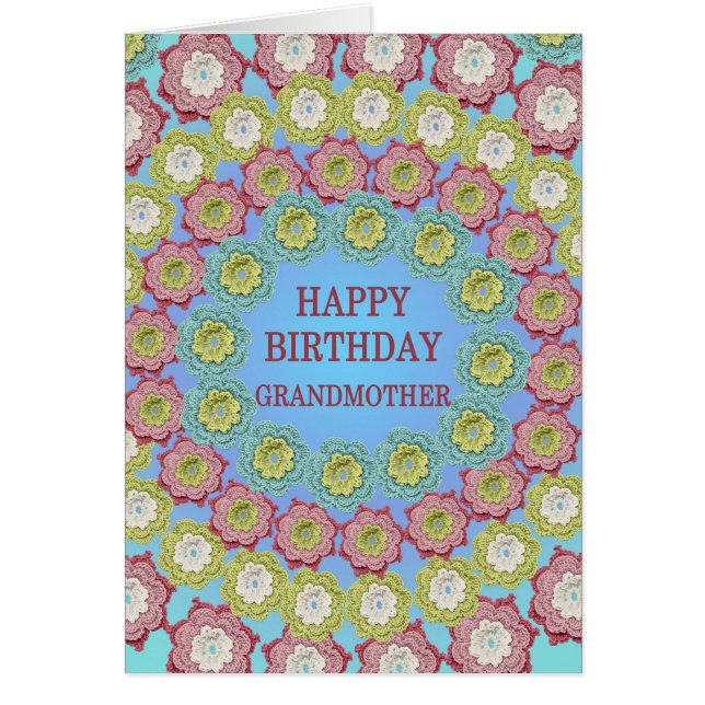 Großmutter Birthday Crochet Blume (Vorne)