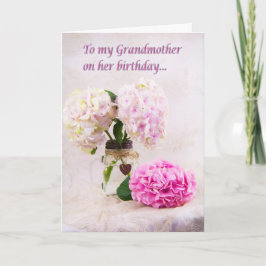 Großmutter Birthday Pink Hydrangeas Card Karte