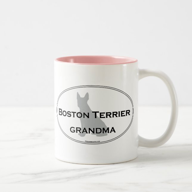 Großmutter Bostons Terrier Zweifarbige Tasse (Rechts)