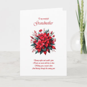 Großmutter Christmas Poinsettias Feiertagskarte