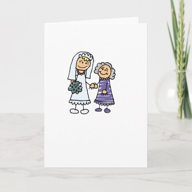 Großmutter der Braut am Hochzeitstag Karte (Vorderseite)