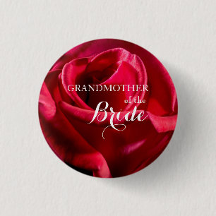 Großmutter der Brauthochzeit-Rote Rose Button