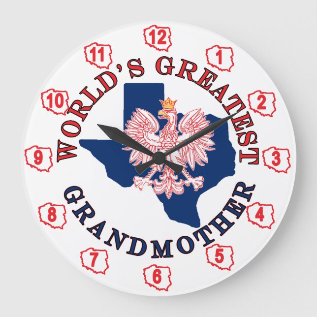 Großmutter der Welt Große Wanduhr (Vorderseite)