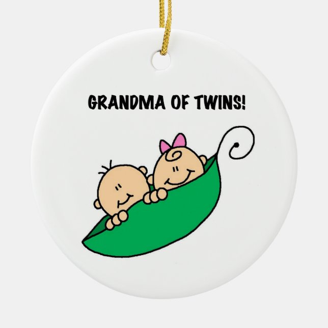 Großmutter der Zwillings-Geschenke Keramik Ornament (Vorne)