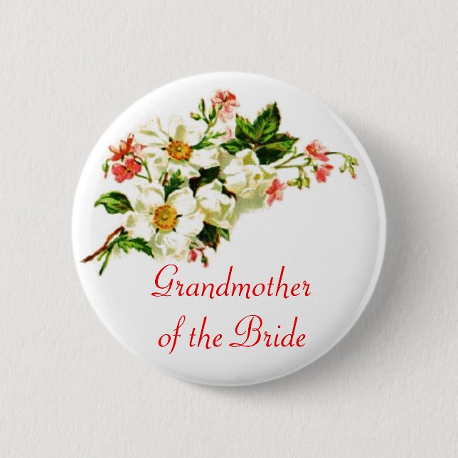 Großmutter des Braut-Sprays der Blumen mit Blumen Button (Vorderseite)