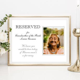 Großmutter des Fotos "Bride Reserved Seat Memorial Poster