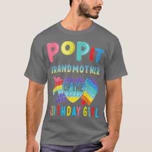 Großmutter des Geburtstagsmädchen Pops It Unicorn T-Shirt