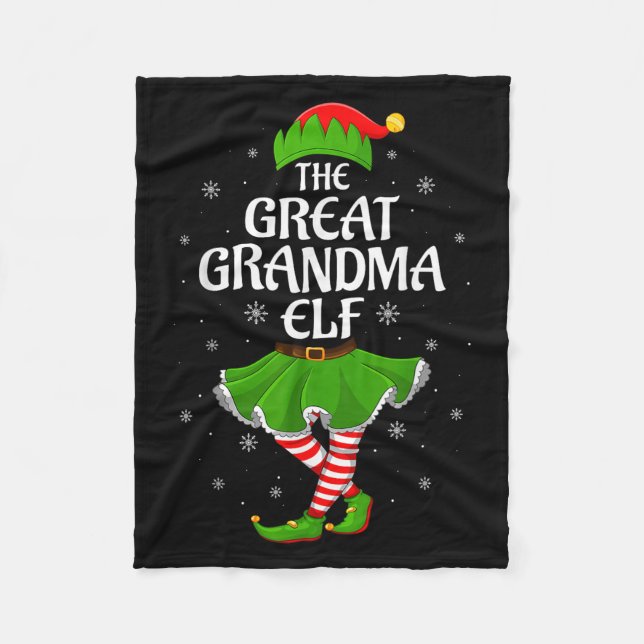 Großmutter Elf Weihnachtsfamilie Mädchen Elf Fleecedecke (Vorderseite)