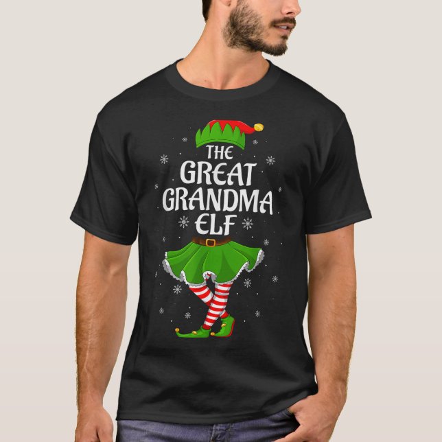 Großmutter Elf Weihnachtsfamilie Mädchen Elf T-Shirt (Vorderseite)