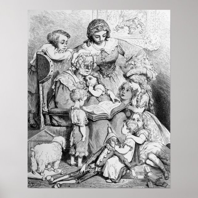 Großmutter erzählt ihr eine Geschichte Poster (Vorne)