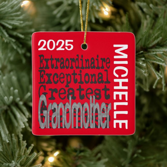 Großmutter Extraordinaire CUSTOM Keramikornament (Baum)