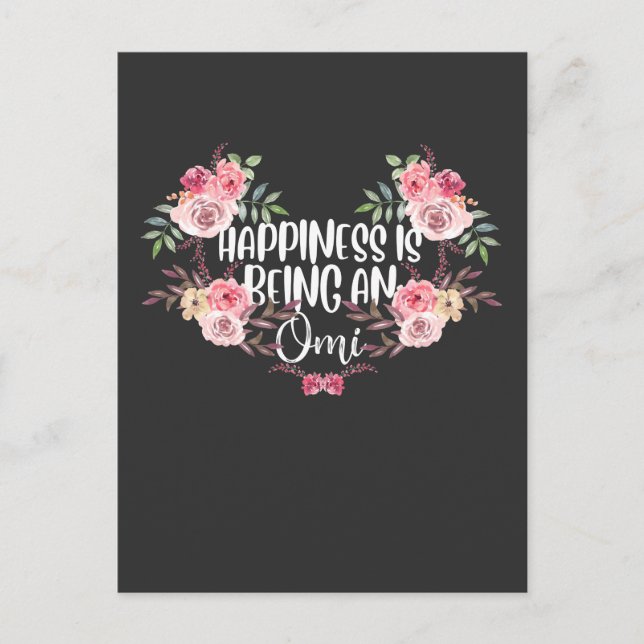 Großmutter Familienglücklichkeit Omi Oma Blume Postkarte (Vorderseite)