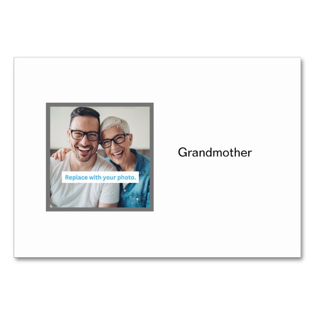 Großmutter-Foto Personalisierte FamilienkFlashkart Tischnummer (Vorderseite)