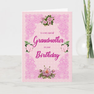 Großmutter Geburtstag mit rosa Rosen Karte