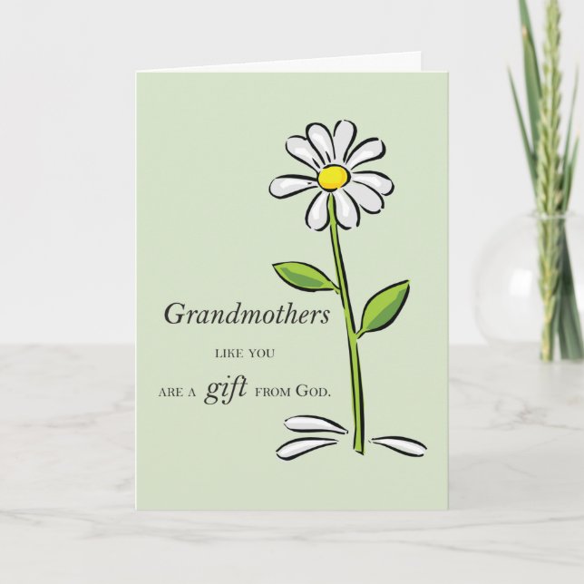 Großmutter Geschenk von Gott Daisy Religious Karte (Vorderseite)