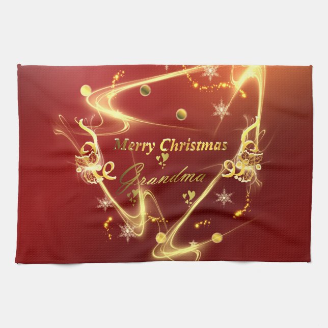 Großmutter-goldener Text Handtuch (Horizontal)