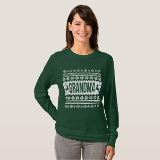 Großmutter-hässliche Weihnachtsstrickjacke T-Shirt