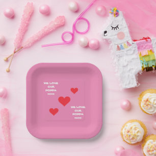 Großmutter Italienisch NONNA Wir LIEBE SIE Niedlic Pappteller