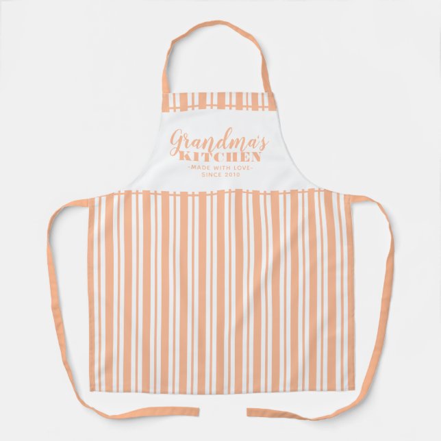 Großmutter Küchen Custom Modern Niedlich Peach Ora Schürze (Vorderseite)