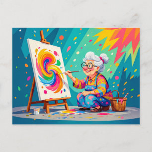 Großmutter Malerei Kunst Illustration Feiertagspostkarte