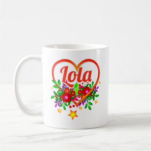 Großmutter Name ändern - Lola - Herz & Blumen Kaffeetasse
