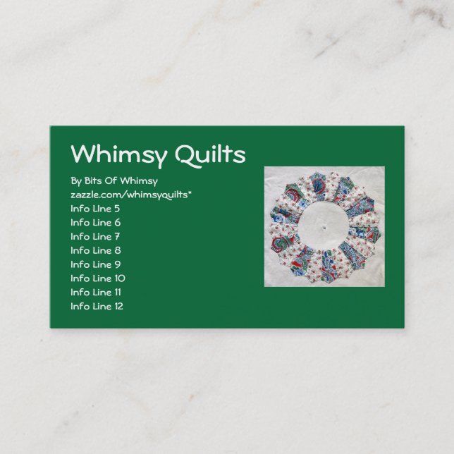 Großmutter Nellies Steppdecke - Block #1 Visitenkarte (Vorderseite)