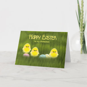 Großmutter-niedliche Ostern-Küken-gesprenkelte Feiertagskarte