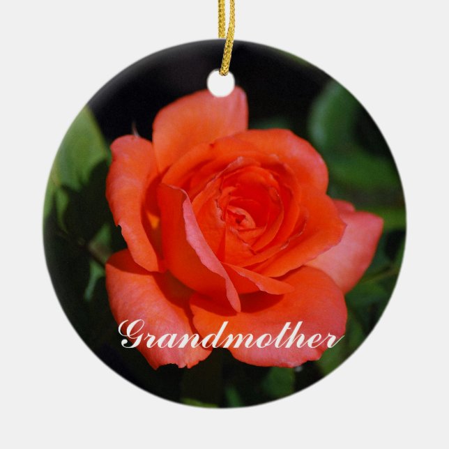 Großmutter Orange und Apricot Rose Ornament (Vorne)