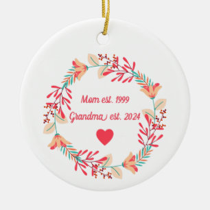 Großmutter Ornament, Geschenk für Oma, Großkind Keramik Ornament