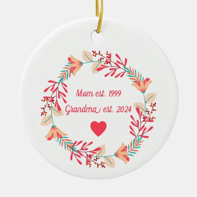 Großmutter Ornament, Geschenk für Oma, Großkind Keramik Ornament (Vorne)