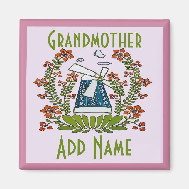 Großmutter, Pennsylvania, Niederländisch, Windmühl Magnet (Vorne)