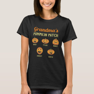 Großmutter-Pumpkin-Patch Custom-Grandkids-Namen T-Shirt
