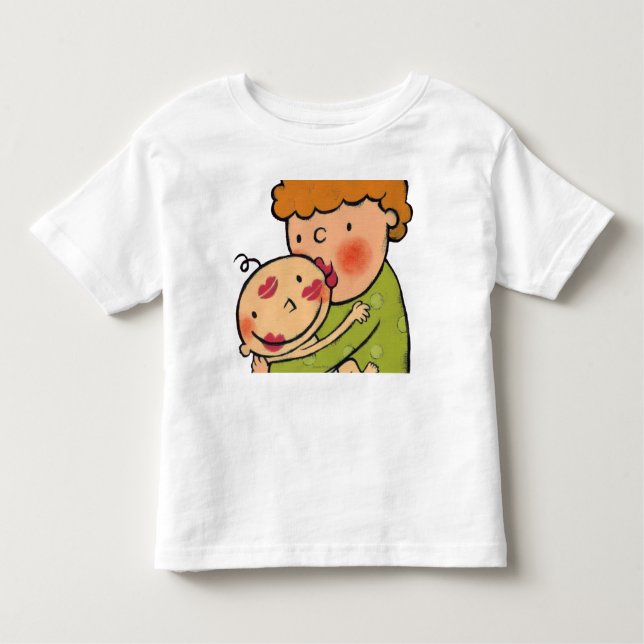 Großmutter-rosa Lippenstift-Küsse für Baby Kleinkind T-shirt (Vorderseite)