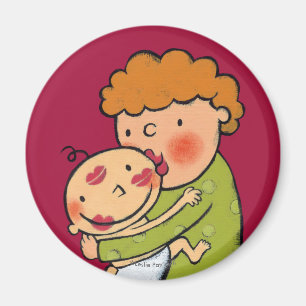 Großmutter-rosa Lippenstift-Küsse für Baby Magnet