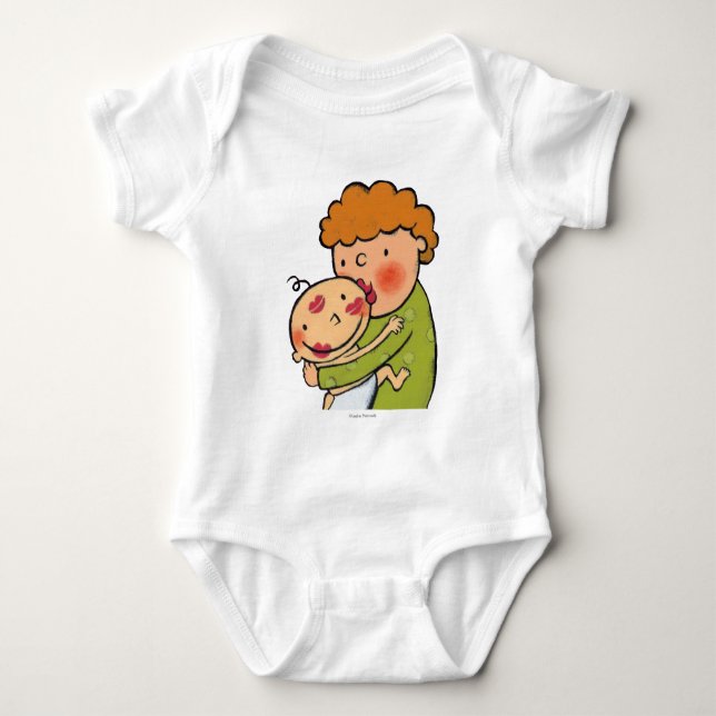 Großmutter-rosa Lippenstift-Küsse für Baby Strampler (Vorderseite)