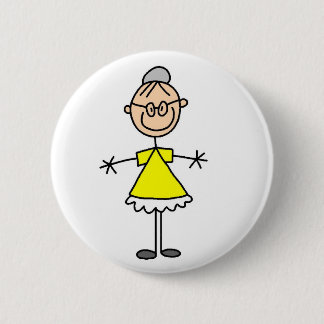 Großmutter-Strichmännchen-Knopf Button