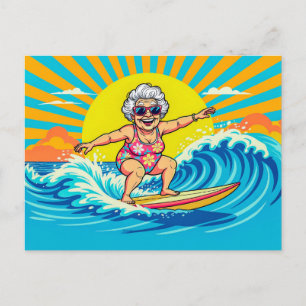Großmutter-Surfvorstellung Feiertagspostkarte