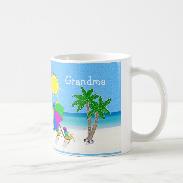 GROSSMUTTER Tassen-Strand-Themed Kaffee-Tassen Kaffeetasse (Rechts)