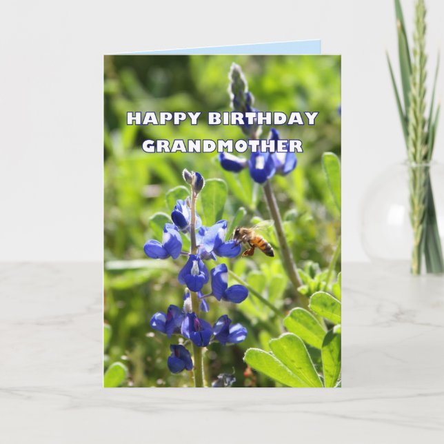 Großmutter Texas Bluebonnet Happy Birthday Karte (Vorderseite)