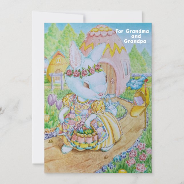 Großmutter und Großväter Personalisiert Osterkarte Dankeskarte (Vorderseite)