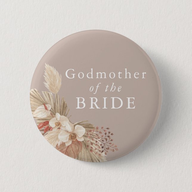 Großmutter von Bride Boho Pampas Button (Vorderseite)