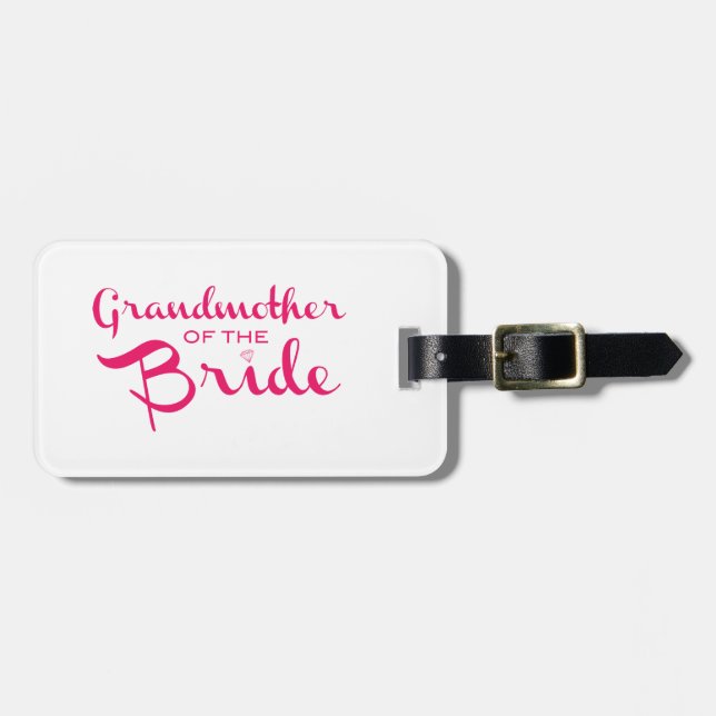Großmutter von Bride Pink auf Weiß Gepäckanhänger (Vorderseite horizontal)