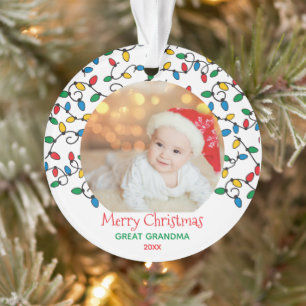 Großmutter Weihnachtsbeleuchtung Foto Ornament