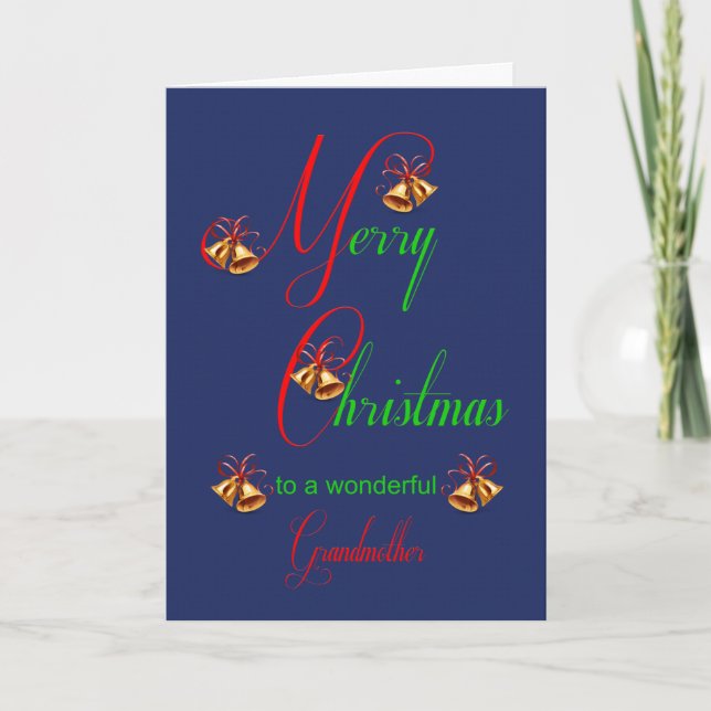 Großmutter Weihnachtsglocken Weihnachtskarte Feiertagskarte (Vorderseite)