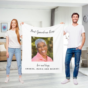 Großmutter-weißes schwarzes Foto Fleecedecke