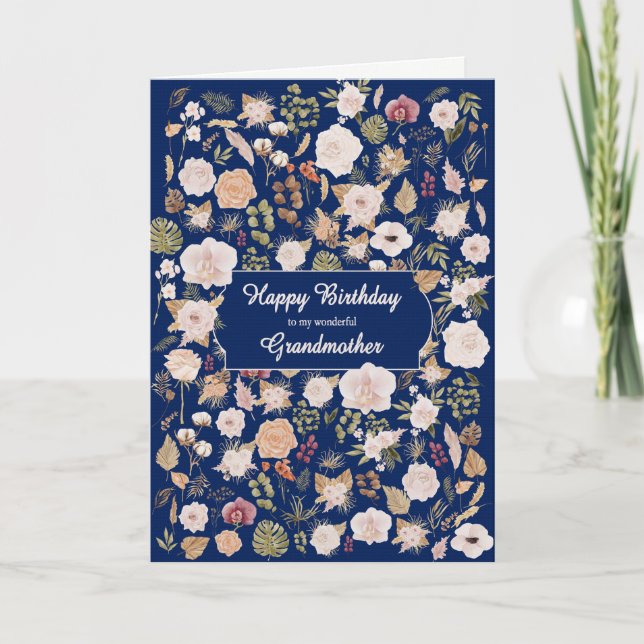 Großmutter zum Geburtstag Scatter-Blume Karte (Vorderseite)