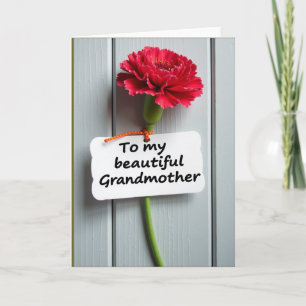Großmutterkarte mit roter Blüte Karte