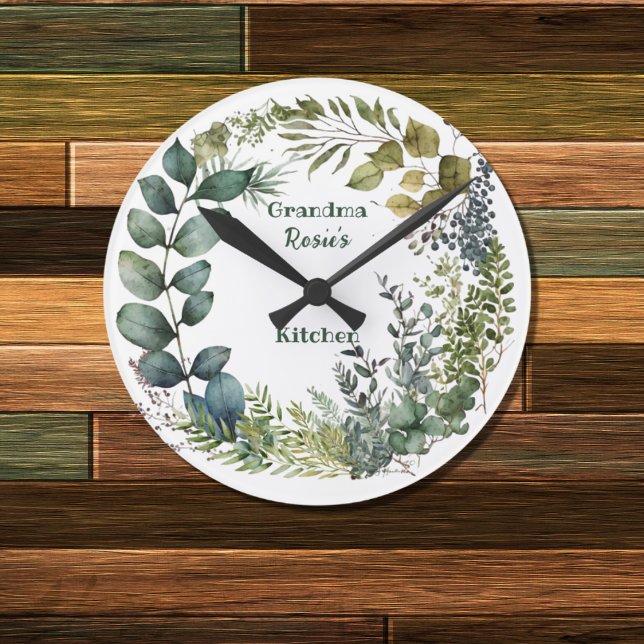 Großmutter's Küche | Personalisierter Farbdraht Runde Wanduhr (Von Creator hochgeladen)