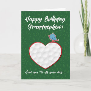 Großneffe Golf Sport Herz Geburtstag Karte